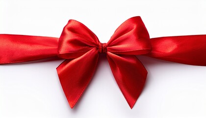 Fototapeta premium Beautiful Red Bow On A White Background