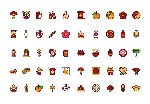 Chinese Traditional Cultural Icon Set
