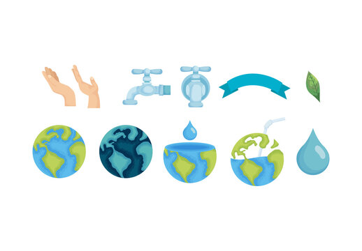 Water Day Conservation Illustration Set