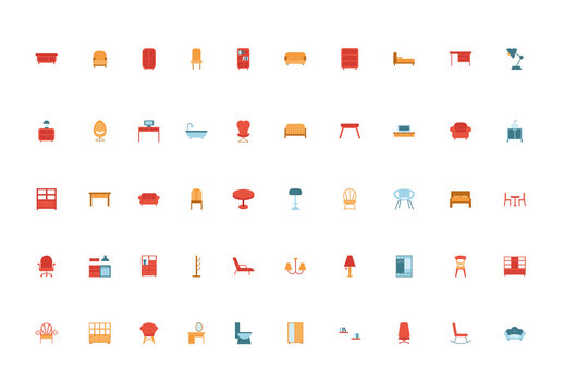 Furniture Flat Icon Set