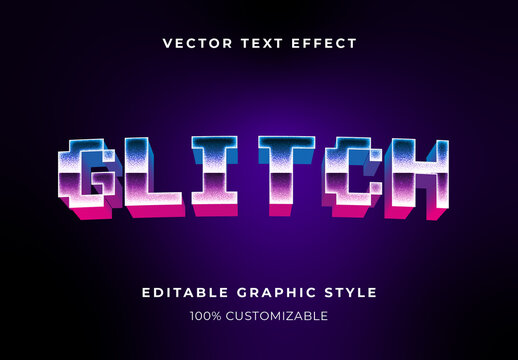 Pink And Blue Vaporwave Text Effects Glitch Pixel Futuristic Font