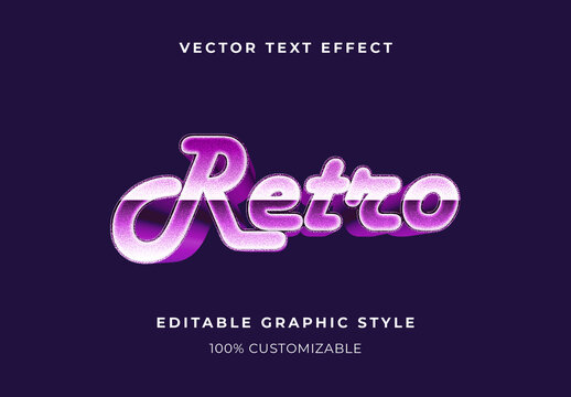 Purple Vaporwave Text Effects Retro Shiny Glitter Font