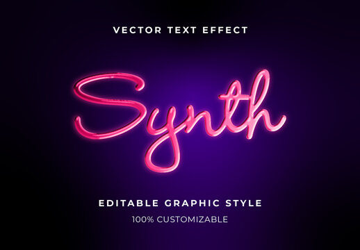 Pink Vaporwave Text Effects Neon Retro Glowing Script