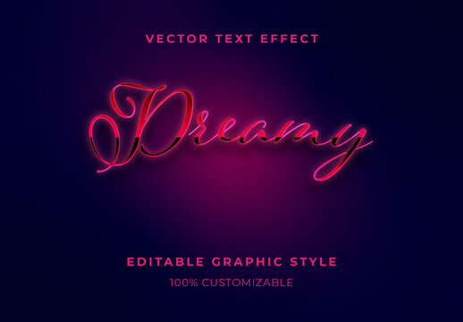 Pink Vaporwave Text Effects Script Neon Glow Font