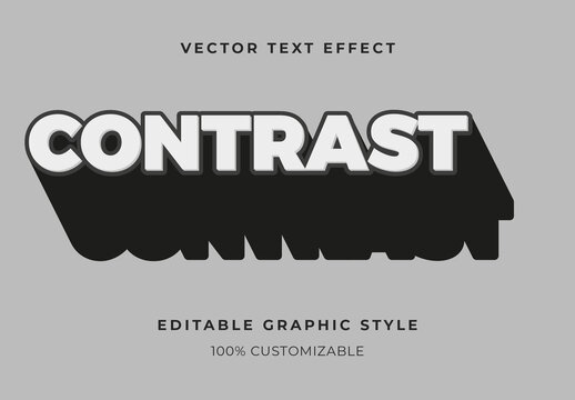 White Long Shadow Text Effect Bold Solid 3D Font