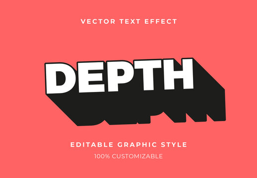 White Long Shadow Text Effect 3D Isometric Font