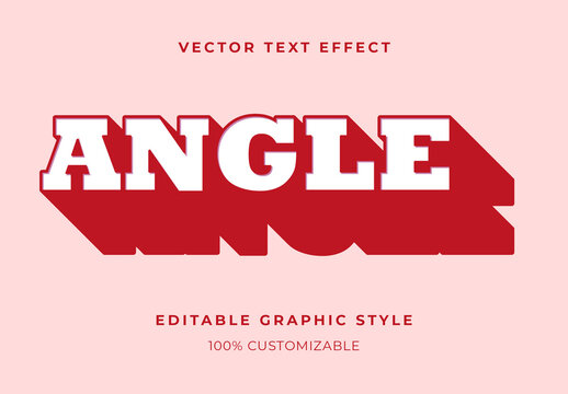 White And Red Long Shadow Text Effect Thick 3D Font
