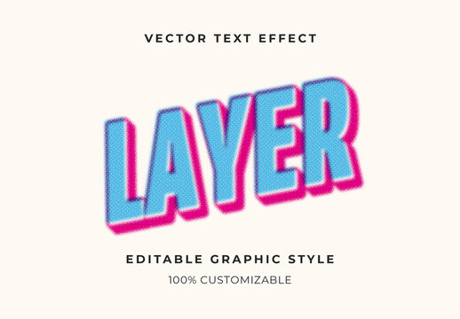 Colorful Offset Text Effect Halftone Retro Comic Font