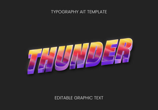 Colorful 80s Action Movie Text 3D Futuristic Font