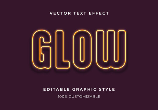 Yellow Neon Brick Wall Text Effect Outline Light Stroke Font