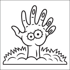 Spooky Helloween bold and easy coloring pages for adults.
