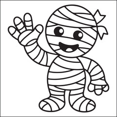 Spooky Helloween bold and easy coloring pages for adults.
