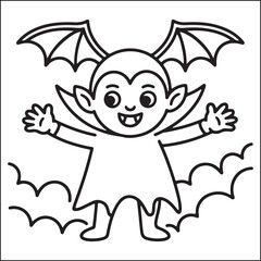 Spooky Helloween bold and easy coloring pages for adults.
