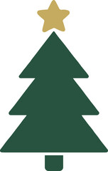 Merry christmas tree icon design vector art flat background