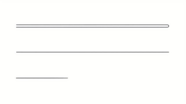 Minimalist Line Art: Three Lines of Varying Lengths on White Background