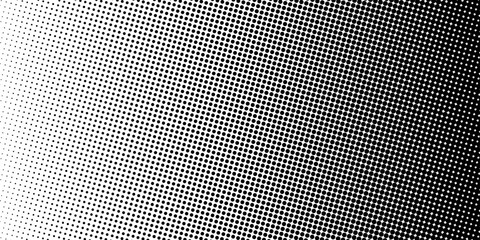 Abstract Black and White Polka Dot Pattern, halftone, dots, graphic, pattern. Vertical gradient black halftone dots background. Pop art template, texture illustration. Black Halftone Dotted Texture.