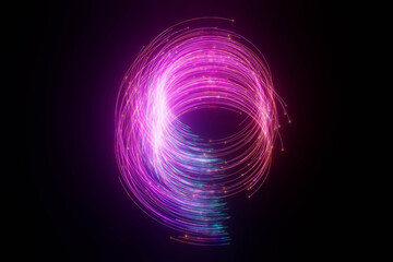 A purple and blue spiral the middle