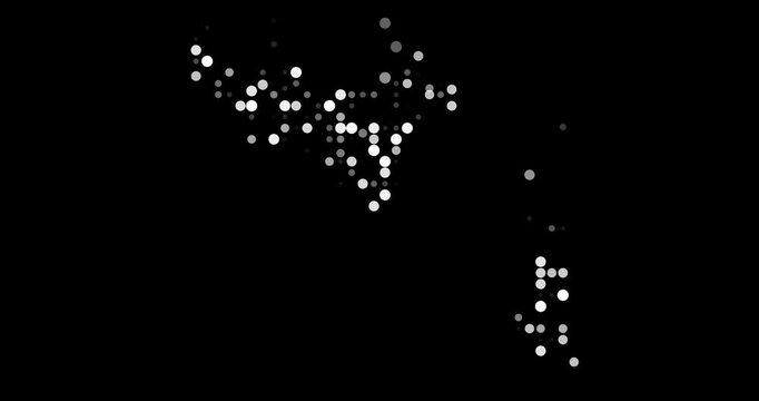 Animated Orbs Assemble to Create Tonga Shape Outline
