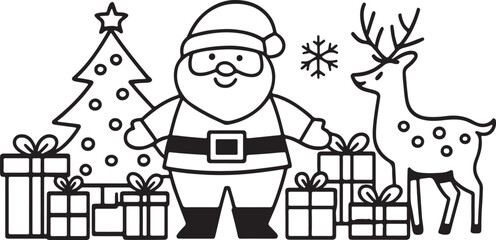 happy family with christmas tree