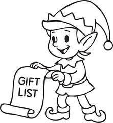 happy Christmas gift list with kid