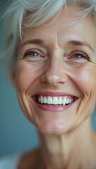 Radiant elderly woman with a joyful smile