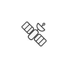 Space satellite icon logo flat vector design