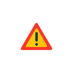 Warning icon logo flat vector design