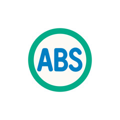 Car ABS sign icon logo flat vector design