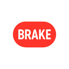 Car brake warning icon logo flat vector design