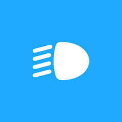 Car beam, Car headlight icon logo flat vector design