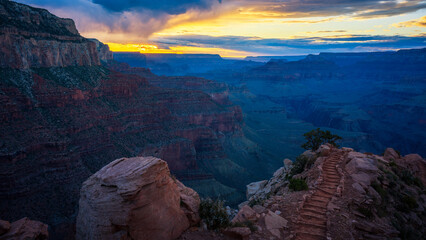 sunset in grand canyon national park in arizona, usa