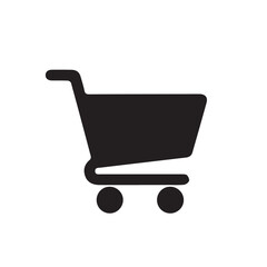Black shopping cart icon, symbolizing commerce, retail, and online shopping for purchases and sales transactions