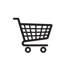 A clean vector outline of a universal shopping cart, perfect for e-commerce, retail, and mobile applications, symbolizing online purchasing and consumer activity
