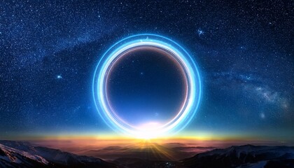 Fototapeta premium Celestial Phenomenon A Glowing Ring In Deep Space