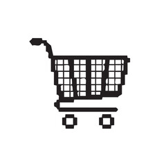 Pixelated Shopping Cart Icon for Online Retail and E-commerce