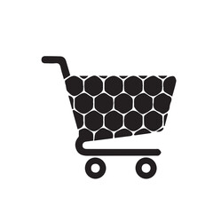 Modern e-commerce shopping cart illustration featuring a unique honeycomb texture, symbolizing organization and value in digital retail and online purchasing experiences for businesses