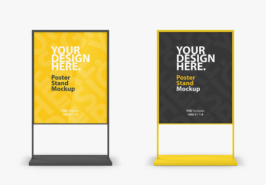 Poster in metal frame Stand Mockup