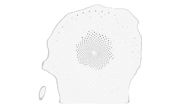 Abstract Luminescence Vortex: Hypnotic Spiral Dots Generate A Visual Illusion Display
