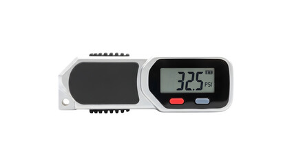 Digital tape measure isolated on transparent background, a tool for precise measurement of length and distance in construction and home improvement