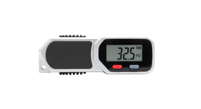 Digital tape measure isolated on transparent background, a tool for precise measurement of length and distance in construction and home improvement