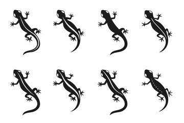 Obraz premium Minimalist icon set with black and color accents