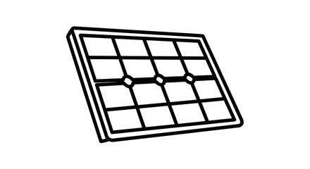 Abstract Solar Panel Grid Illustration Against a Stark Black Background