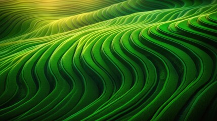 Captivating waves of green rice terraces nature landscape majestic environment aerial view serenity and growth
