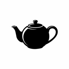 Elegant Teapot Silhouette for Tea Time and Beverage Concepts