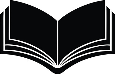 Simple book symbol silhouette. Literature and study vector icon.
