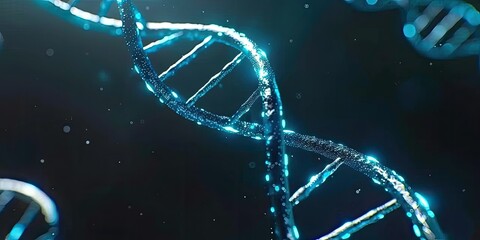 Exploring dna structure and function laboratory research scientific imagery dark background close-up genetic concepts