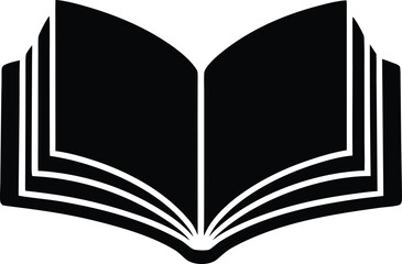 Book icon silhouette. Education and knowledge vector symbol