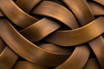 Intricate bronze weave design art installation decorative texture contemporary gallery close-up view visual aesthetics