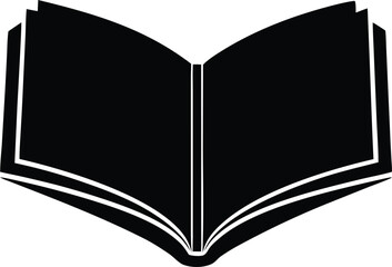 Book icon silhouette. Education and knowledge vector symbol