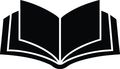 Book icon silhouette. Education and knowledge vector symbol